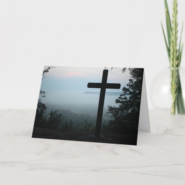 Tarjeta Festiva Misty Bay Cross Easter (Anverso)