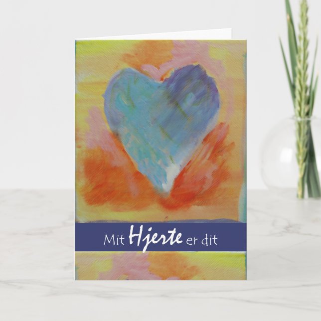 Tarjeta Festiva Mit Hjerte er dit My Heart is Your (Anverso)
