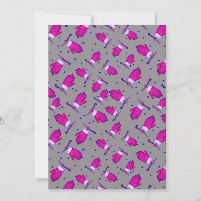 Tarjeta Festiva Mitones retro_gray (Anverso)