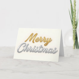 Tarjeta Festiva Mixed Metal Foil Script Merry Christmas