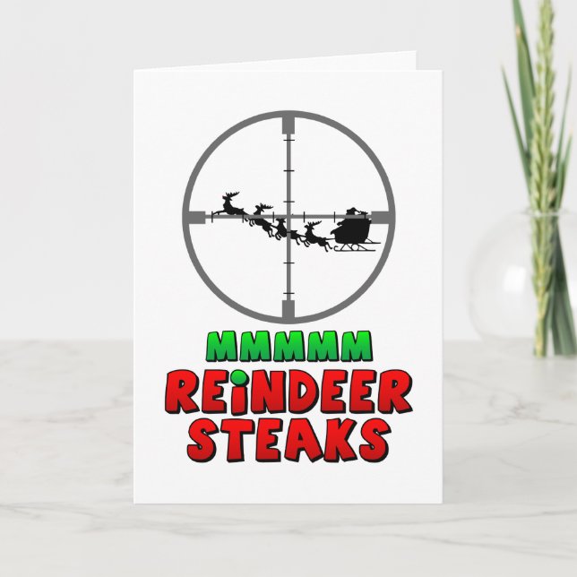 Tarjeta Festiva Mmm... Steaks de reno (Anverso)