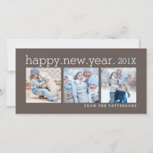 Tarjeta Festiva Moca Photocard de la foto de la Feliz Año Nuevo