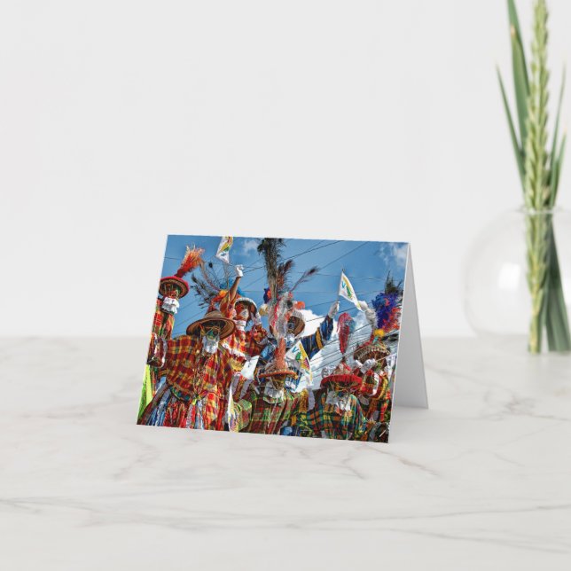 Tarjeta Festiva Mocko Jumbies USVI (Anverso)