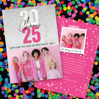 Tarjeta Festiva Moda 2025 de Purpurina con vientos calientes foto