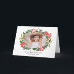 Tarjeta Festiva Moda acuarela Floral Holiday Foto<br><div class="desc">Haga una declaración impresionante esta temporada navideña con este elegante y moderno diseño de tarjetas de vacaciones plegadas con flores de acuarela pintadas a mano y estribos que muestran su foto. Ver nuestra tienda para más piezas en este diseño!</div>