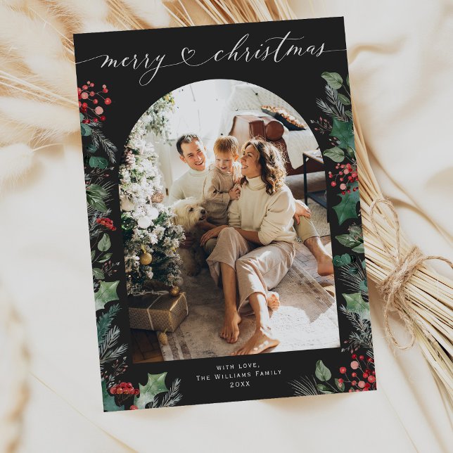 Tarjeta Festiva Moda Arco de Foliaje Oscuro 1 Foto de Navidades fa (Subido por el creador)