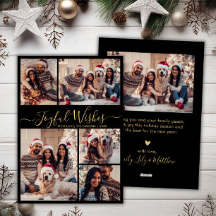 Tarjeta Festiva Moda Black Gold Joyful Wiers Script 5 Foto
