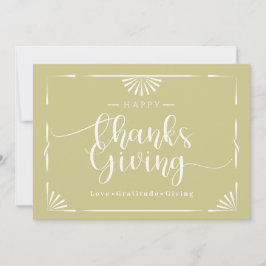 Tarjeta Festiva Moda de Acción de Gracias Elegante Verde