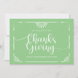 Tarjeta Festiva Moda de Acción de Gracias Elegante Verde
