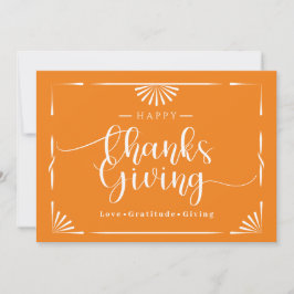 Tarjeta Festiva Moda de Acción de Gracias Naranja elegante