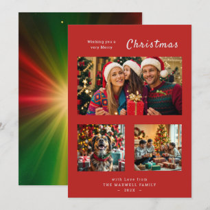 Tarjeta Festiva Moda de invierno Floral Botánica 4 Navidades de fo