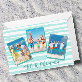 Tarjeta Festiva Moda de Navidades de la playa Mele Kalikimaka Foto
