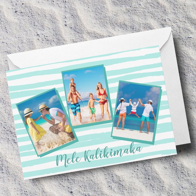 Tarjeta Festiva Moda de Navidades de la playa Mele Kalikimaka Foto (Subido por el creador)
