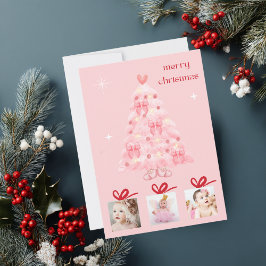 Tarjeta Festiva Moda dulce, árbol de navidad, foto Personalizado
