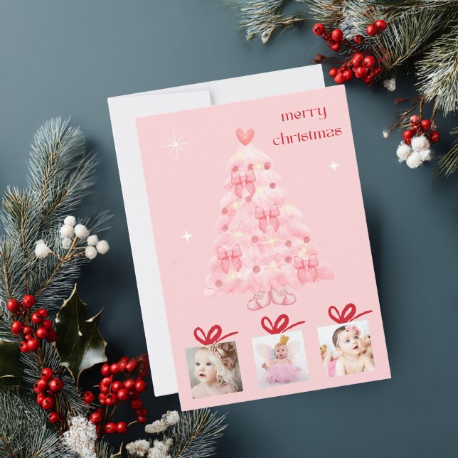 Tarjeta Festiva Moda dulce, árbol de navidad, foto Personalizado (Subido por el creador)
