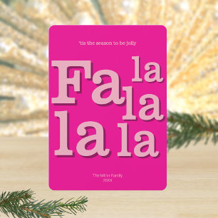 Tarjeta Festiva Moda Fa La Caliente Rosa Simple Typografía
