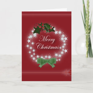 Tarjeta Festiva Moda Feliz feriado, corona de navidades modernos