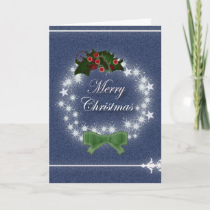 Tarjeta Festiva Moda Feliz feriado, corona de navidades modernos