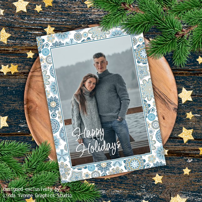 Tarjeta Festiva Moda festiva Floral Mandala Patrón de nevadas (Subido por el creador)