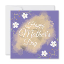 Moda floral blanca elegante día de la madre morada