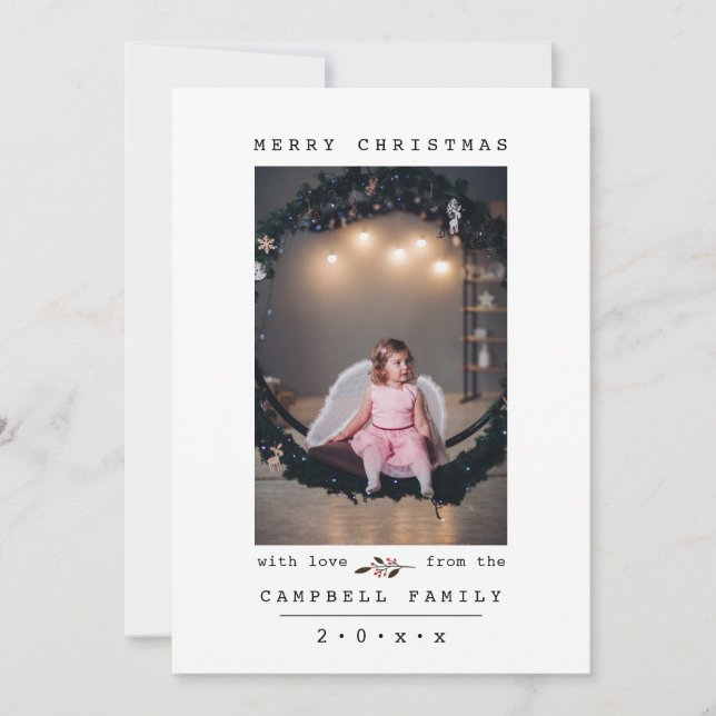 Tarjeta Festiva Moda | Foto de Personalizado de Navidades modernos (Anverso)