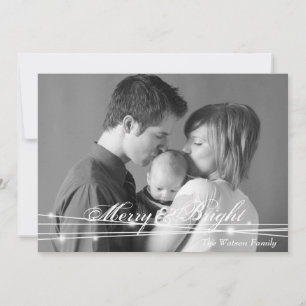 Tarjeta Festiva Moda fotográfica de navidades familiares brillante