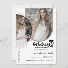 Tarjeta Festiva Moda moderna 2 fotos Graduación de tonos tierra