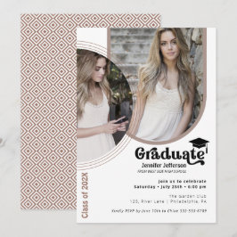 Tarjeta Festiva Moda moderna 2 fotos Graduación de tonos tierra