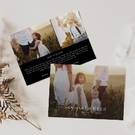 Tarjeta Festiva Moda moderna | Foto negra superpuesta de noticias 