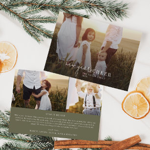 Tarjeta Festiva Moda moderna   Foto verde superposición de noticia