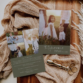 Tarjeta Festiva Moda moderna | Reseña de Año Fotográfico Verde Fam