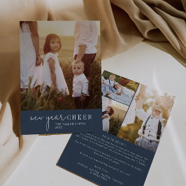 Tarjeta Festiva Moda moderna | Revisión de Año Nuevo de la Marina