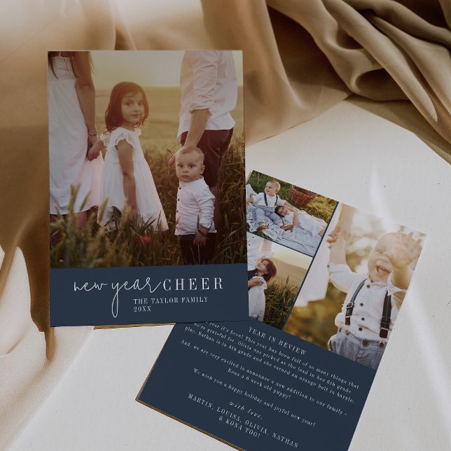 Tarjeta Festiva Moda moderna | Revisión de Año Nuevo de la Marina (Subido por el creador)