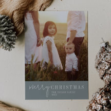 Moda moderna | Seafoam Merry Christmas Photo