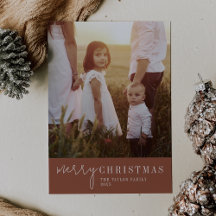 Moda moderna | Terracotta Merry Christmas Photo