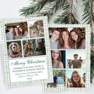 Tarjeta Festiva Moda Navidades de Gingham Personalizado 9 Collage 