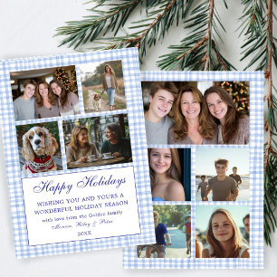 Tarjeta Festiva Moda Navidades de Gingham Personalizado 9 Collage 