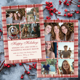 Tarjeta Festiva Moda Navidades Personalizado 9 Collage de fotos ro