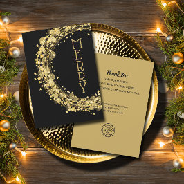 Tarjeta Festiva Moda Oro Stars Wreath Navidades Negocios