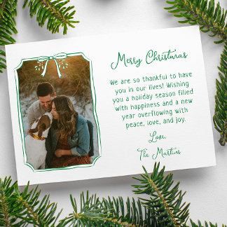 Tarjeta Festiva Moda Personalizado Mistletoe y Bow Navidades de f
