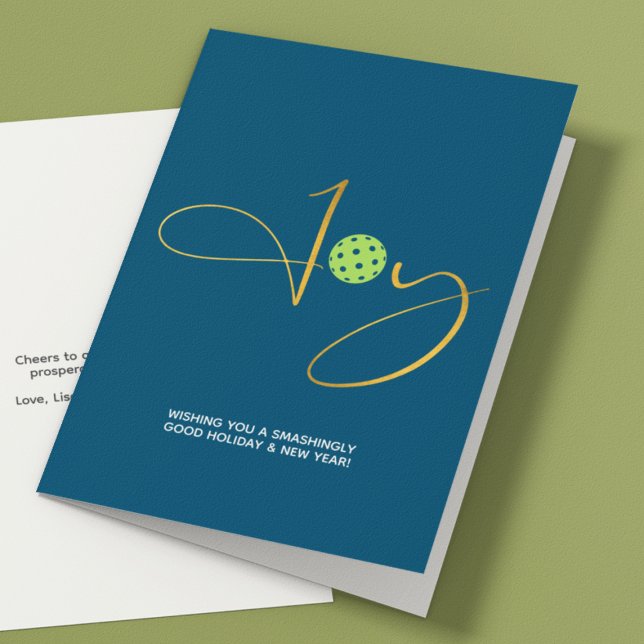 Tarjeta Festiva Moda Pickleball "Joy" Navidades azules (Subido por el creador)