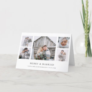 Tarjeta Festiva Moda rusa Cuadrícula fotográfica de Feliz y Casad