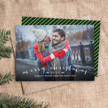Moda Script Overlay Christmas Photo Card