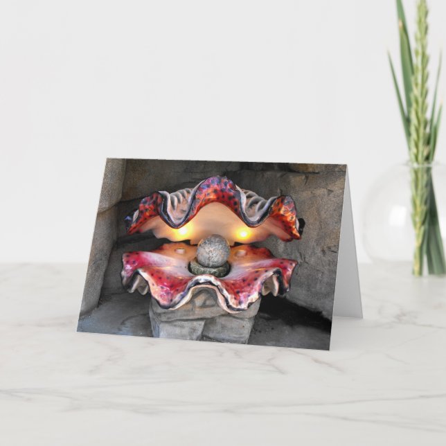 Tarjeta Festiva Modelo perla en concha (Anverso)