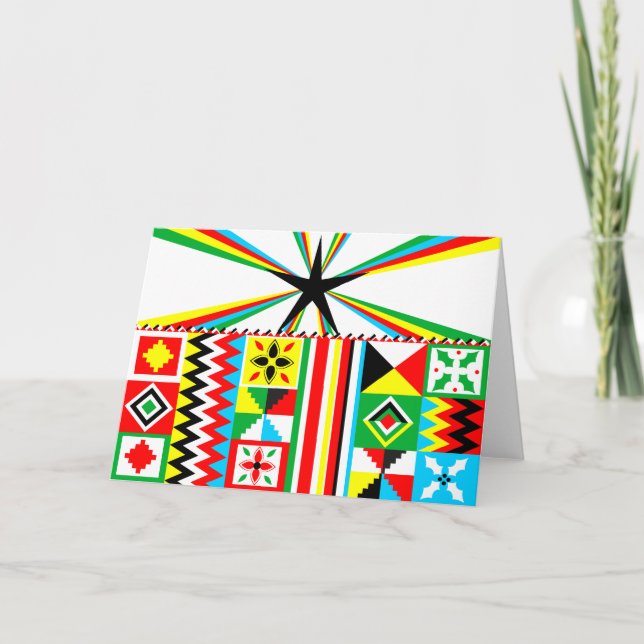 Tarjeta Festiva Modelo tribal de la impresión del diseño del paño (Anverso)