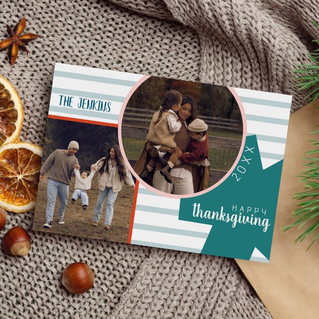 Tarjeta Festiva Modern Abstract Cute Colourful Thanksgiving Photo  (Subido por el creador)