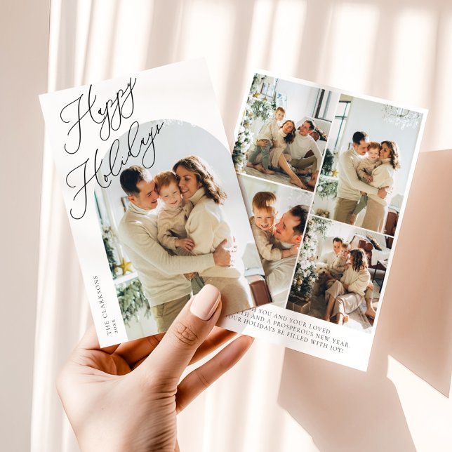 Tarjeta Festiva Modern Arch Script Holiday (Subido por el creador)