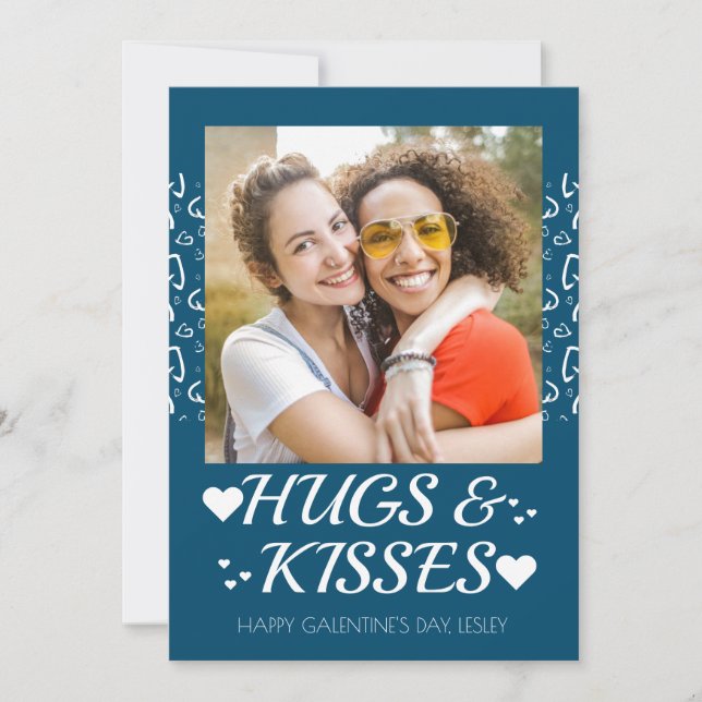 Tarjeta Festiva Modern Best Friends Galentine's Day Bestie photo (Anverso)