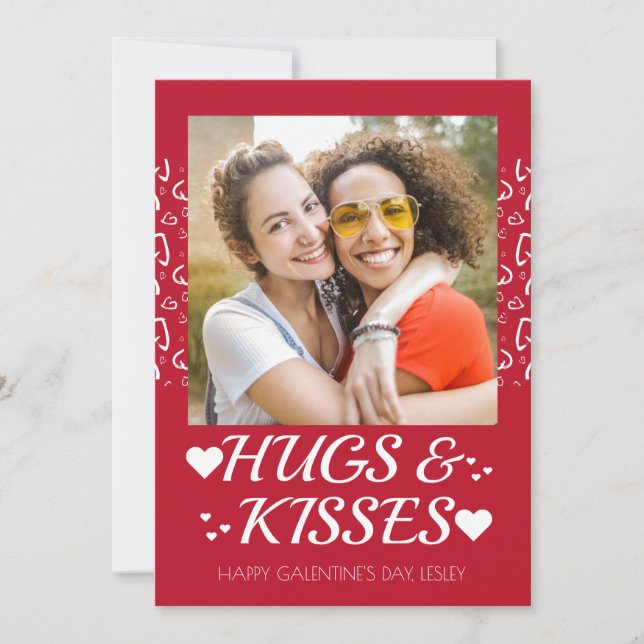 Tarjeta Festiva Modern Best Friends Galentine's Day Bestie photo (Anverso)