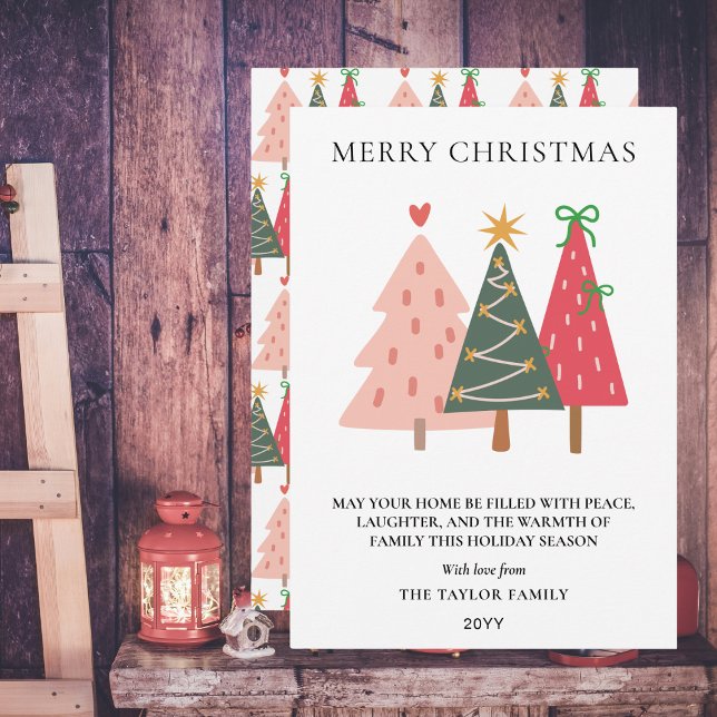 Tarjeta Festiva Modern Boho Hand Drawn Whimsical (Modern Boho Hand Drawn Whimsical Holiday Card
)